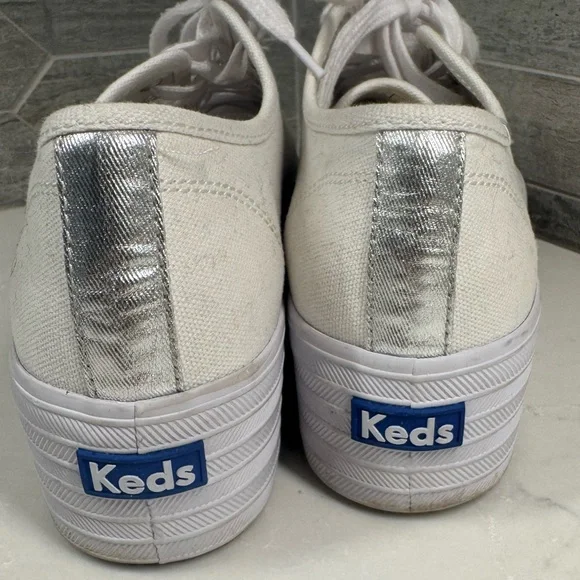 Keds Women's triple kick white Platform Sneakers - Picture 8 of 13